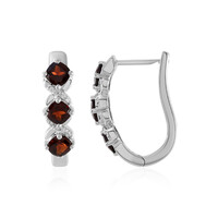 Mozambique Garnet Silver Earrings