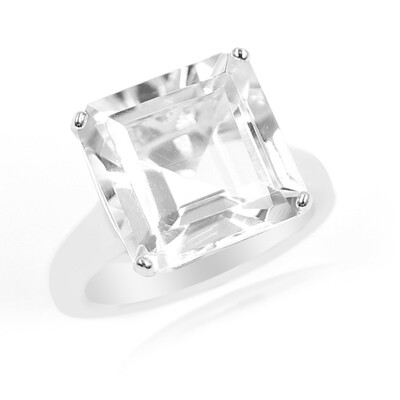 White Quartz Silver Ring