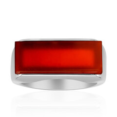 Red Agate Silver Ring