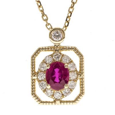 14K AAA Mozambique Ruby Gold Necklace (CIRARI)