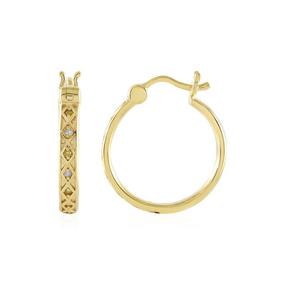 I2 Yellow Diamond Silver Earrings