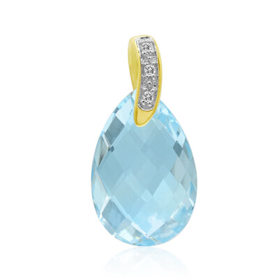 9K Sky Blue Topaz Gold Pendant
