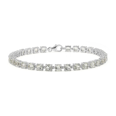 Green Amethyst Silver Bracelet