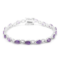 Zambian Amethyst Silver Bracelet