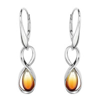 Sunrise Baltic Amber Silver Earrings