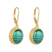 Malachite Silver Earrings