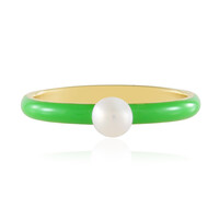 White Freshwater Pearl Silver Ring