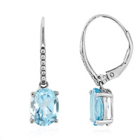 Sky Blue Topaz Silver Earrings