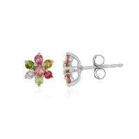 Fancy Tourmaline Silver Earrings