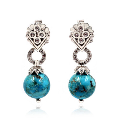 Turquoise Silver Earrings (Dallas Prince Designs)