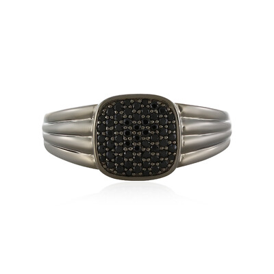 Black Spinel Silver Ring
