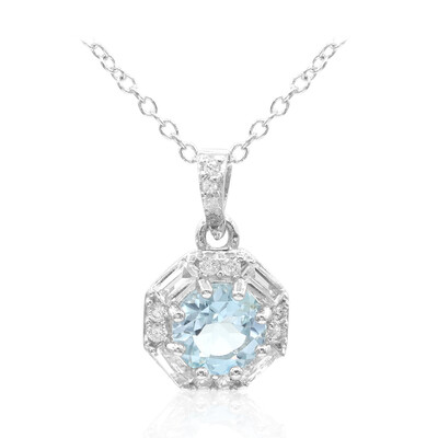 Sky Blue Topaz Silver Necklace
