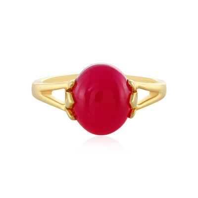 Raspberry Chalcedony Silver Ring