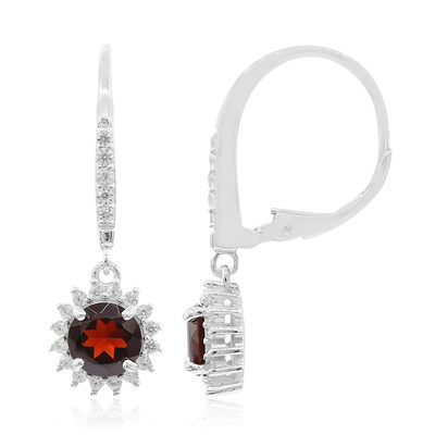 Garnet Silver Earrings
