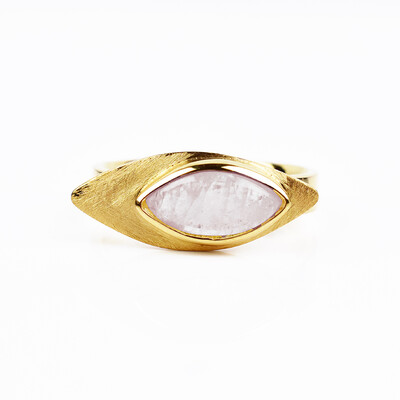 White Labradorite Silver Ring