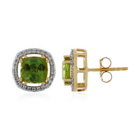 14K Green Tourmaline Gold Earrings (AMAYANI)