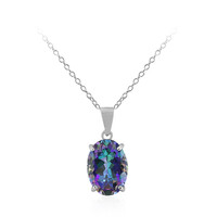 Mystic Blue Quartz Silver Necklace