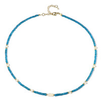 Neon Blue Apatite Silver Necklace