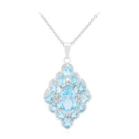 Sky Blue Topaz Silver Necklace