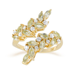 Green Amethyst Silver Ring