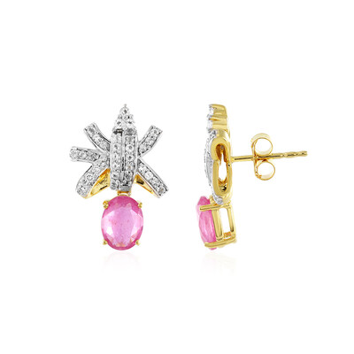 Madagascar Pink Sapphire Silver Earrings
