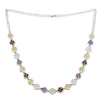 Mozambique Garnet Silver Necklace