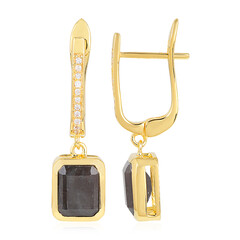 Anthracite Sapphire Silver Earrings