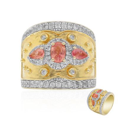 Padparadscha Sapphire Silver Ring (Dallas Prince Designs)