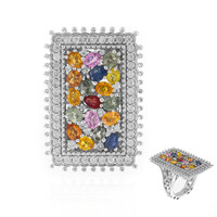 Fancy Sapphire Silver Ring (Dallas Prince Designs)