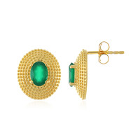 Green Onyx Silver Earrings