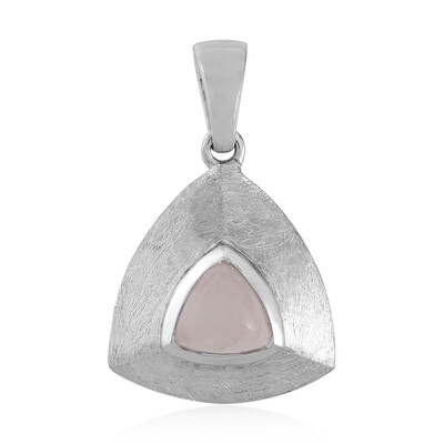 Rose Quartz Silver Pendant (MONOSONO COLLECTION)
