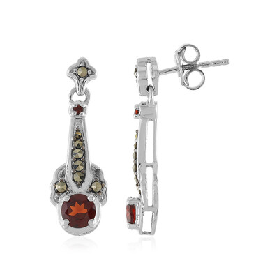 Mozambique Garnet Silver Earrings