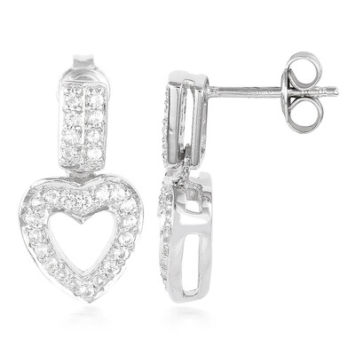 White Topaz Silver Earrings