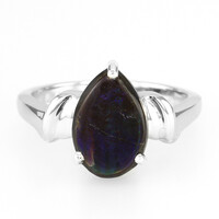 Ammolite Silver Ring