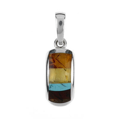 Mixed Gemstones Silver Pendant (dagen)