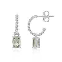 Green Amethyst Silver Earrings