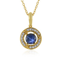 Blue Star Sapphire Silver Necklace