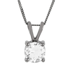 White Topaz Silver Necklace
