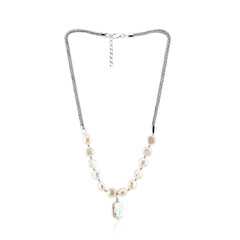 White Freshwater Pearl Silver Necklace (TPC)