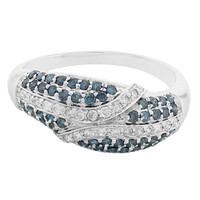 9K Blue Diamond Gold Ring