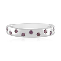 I2 Purple Diamond Silver Ring