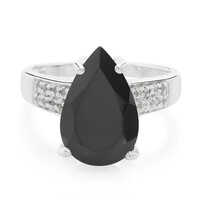 Black Spinel Silver Ring