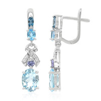 Sky Blue Topaz Silver Earrings