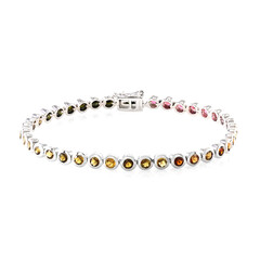 Green Tourmaline Silver Bracelet