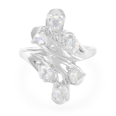 Rainbow Moonstone Silver Ring