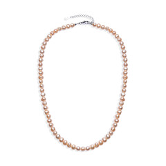 Pink Freshwater Pearl Silver Necklace