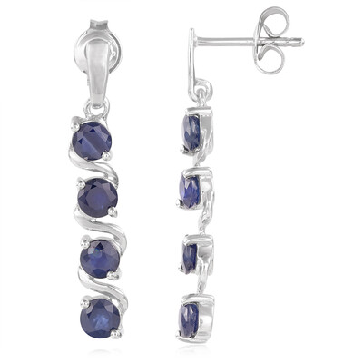 Blue Sapphire Silver Earrings