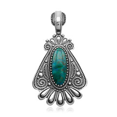 Chrysokolla Silver Pendant (Desert Chic)
