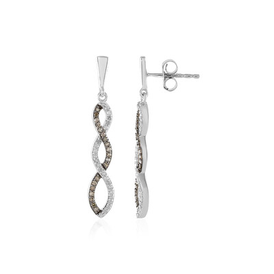 I2 Champagne Diamond Silver Earrings