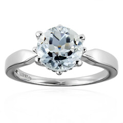 White Quartz Silver Ring